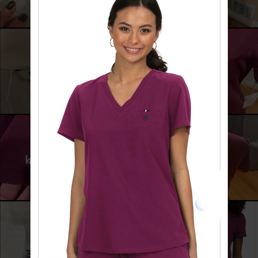 Koi Ready to Work Scrub Top in Wine Size Small NWT